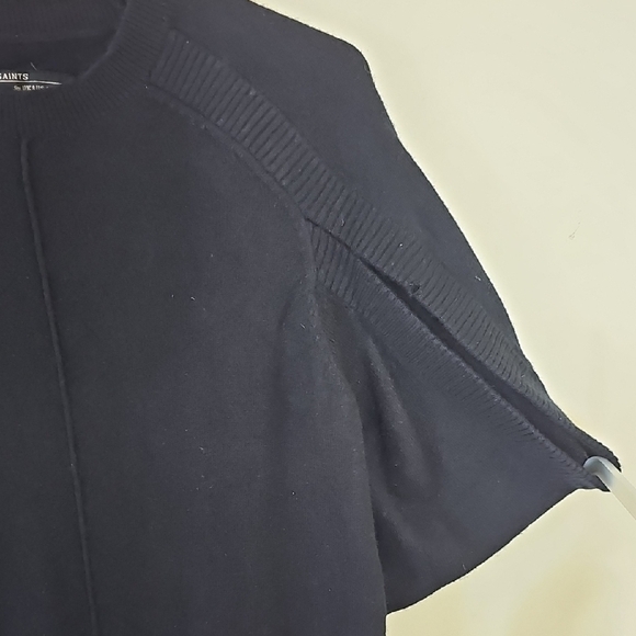 All Saints Black short Sleeve 100% Cashmere Dress Size 4 - Picture 10 of 15